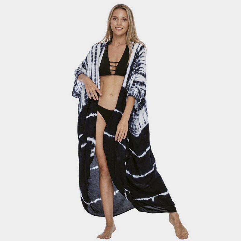 navy stripe kimono